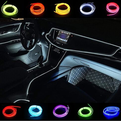 ABALDI Car Strip Light USB Neon Light El Wire for Car Led Decoration(5m16ft,USB,Purple) in Saudi Arabia