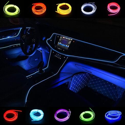 ABALDI Car Strip Light USB Neon Light El Wire for Car Led Decoration(5m16ft,USB,Purple) in Saudi Arabia