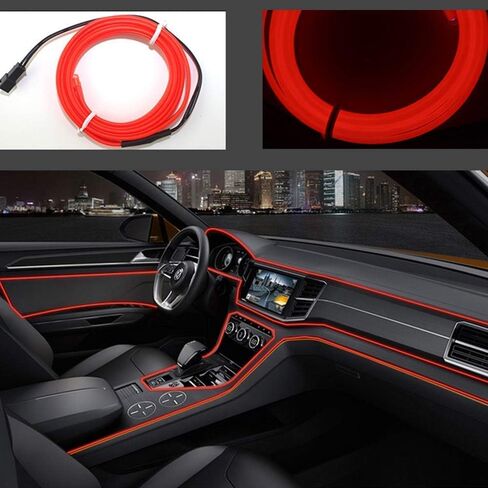 ABALDI Car Strip Light USB Neon Light El Wire for Car Led Decoration(5m16ft,USB,Purple) in Saudi Arabia