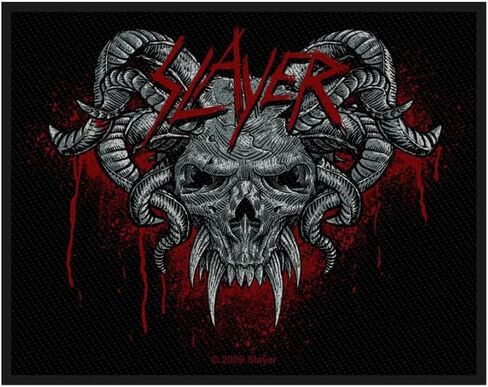 Slayer Demonic Horn Beast Patch Thrash Metal Music Band Woven Sew On Applique in Saudi Arabia