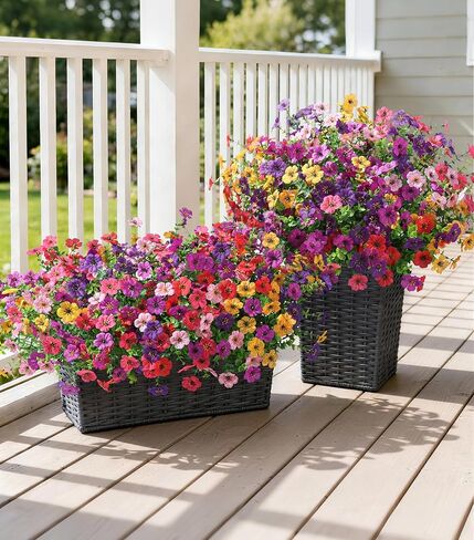 Ivydale Fall Flowers Artificial for Decoration Outdoors Fake Mums 12 Bundles Faux Planters UV Resistant Look Real for Autumn Home Porch Patio Garden Yard, 3 Colors Mixed in Saudi Arabia