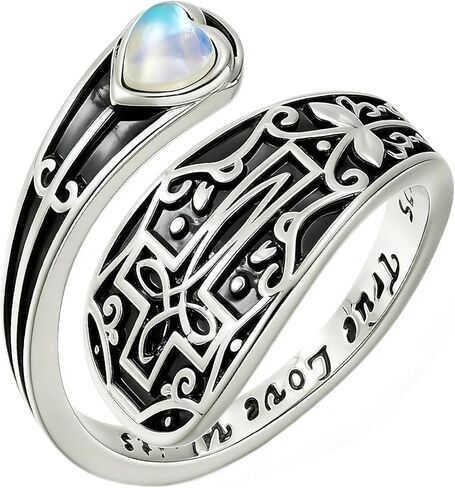925 Sterling Silver Adjustable Spoon Ring - Vintage Boho Open Finger Jewelry thumb rings for women, Handmade Thumb Ring with Nature Inspired Designs in Saudi Arabia