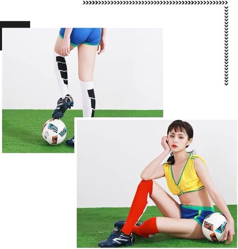 Professional Over-the-Knee Soccer Socks for Men and Women, Multi-Color High-Cut Thick Towel Bottom, US Size 6-11 in Saudi Arabia