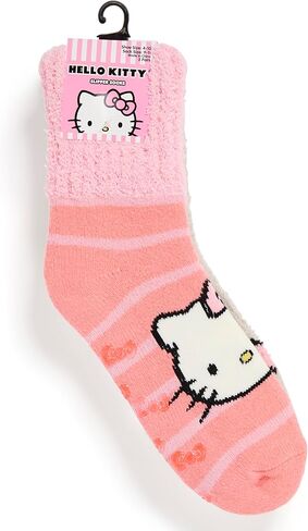 Hello Kitty womens 2 Pack Popo Cuff Fuzzy Crew Socks in Saudi Arabia