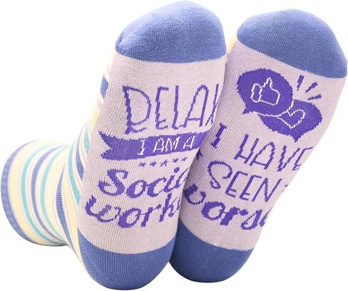 InnoBeta Social Worker Appreciation Gifts, Gifts for Social Workers, One Size Crew Socks, Relax I'm A Social Worker, I Have Seen Worse in Saudi Arabia