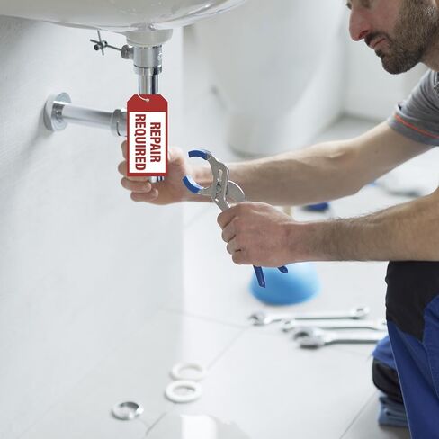 160 PCS Repair Required Tags 4.2 x 2.1 Inch Red Tags with Plastic Ties Hang Tag for Broken Equipment Parts Mechanic Maintenance Repair Label in Kuwait