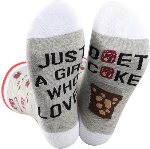 ZJXHPO Diet Drinks Crew Sock Soda Drinker Gift Just A Gil Who Loves Diet Drinks Novelty Sock Soda Lover Gift (US, Alpha, Medium, Regular, Regular, Just Diet Sock) in Saudi Arabia