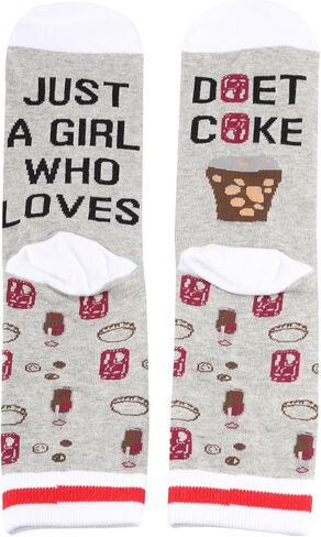 ZJXHPO Diet Drinks Crew Sock Soda Drinker Gift Just A Gil Who Loves Diet Drinks Novelty Sock Soda Lover Gift (US, Alpha, Medium, Regular, Regular, Just Diet Sock) in Saudi Arabia
