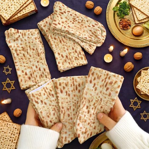 Zoooyawn 6 أزواج من جوارب عيد الفصح Matzah السائبة للهدايا اليهودية Pesach وSeder Holiday Party Accessories للبالغين الجوارب الجدة لمكافأة Afikomen in Saudi Arabia