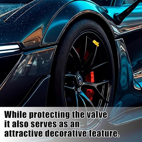 4 Pcs Cute Duck Tire Valve Stem Cap, Decorative Tires Valves Caps, Glow in The Dark Tire Valve Caps, Wheel Accessories, Universal for Cars, Motorcycles, Trucks and Bicycles (Gold) in Saudi Arabia