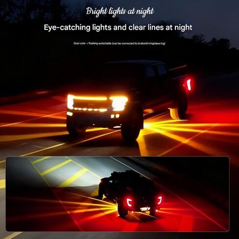 2PCS Dual Revolution LED Watermelon Lights with Bracket, Semi Truck Marker Lights with 3 Color Modes, Super Bright Star Watermelon LED Light, Universal Underglow Light for Trucks (Red and Amber) in Saudi Arabia