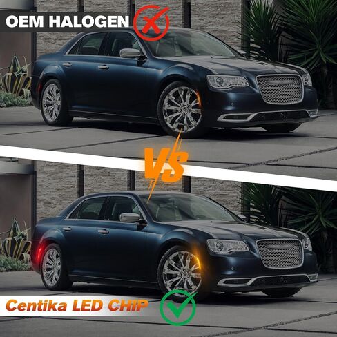 مصابيح LED جانبية باللون الأحمر والعنبر لسيارة Chrysler-300 2015-2021، علامات جانبية للحاجز الأمامي والخلفي باللون البرتقالي والأحمر للسائق، مصباح ممتص الصدمات الجانبي للركاب Xstyle Spirit Snake، 4 قطع (في انتظار براءة اختراع) in Kuwait