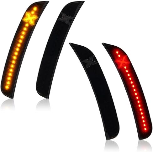 4 قطع مصابيح LED للعلامات الجانبية مصابيح علامة حمراء كهرمانية لكرايسلر 300 2015-2021، المصد الخلفي الأمامي، ضوء ركن ركن السيارة، عدسة مدخنة Xstyle Spirit Snake Series (في انتظار براءة اختراع) in Kuwait