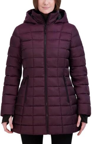 HFX Women's Mid-Weight Stretch Puffer Jacket – Water-Resistant, Insulated Coat, Recycled Fill, Thumbhole Cuffs, Contoured Fit in Saudi Arabia