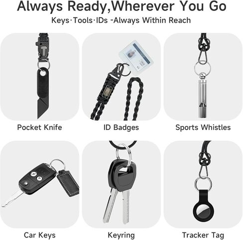 حبل باراكورد تكتيكي بعلم الولايات المتحدة الأمريكية - حبل باراكورد مجدول عالي التحمل 550 لشارات الهوية، حبل الهاتف، سلسلة المفاتيح - معدات EDC مع خطاف آمن للملحقات in Kuwait