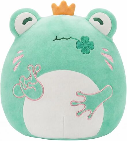 St. Patrick's Day Decoration Lucky Frog Plush Toy | Cute Green Stuffed Animal with Four-Leaf Clover & Fingers Crossed Good Luck Charm Gift for Kids & Adults | Soft Squishy Irish Holiday Decor Pillow in Saudi Arabia