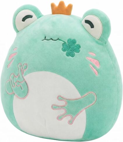 St. Patrick's Day Decoration Lucky Frog Plush Toy | Cute Green Stuffed Animal with Four-Leaf Clover & Fingers Crossed Good Luck Charm Gift for Kids & Adults | Soft Squishy Irish Holiday Decor Pillow in Saudi Arabia