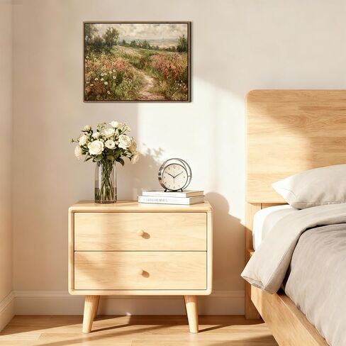 خمر مؤطرة قماش جدار الفن البلد الطبيعة المناظر الطبيعية زهرة برية اللوحة طباعة مزرعة زهرة صورة جدار ديكور الأعمال الفنية الحديثة لغرفة المعيشة غرفة نوم الحمام Cottagecore ديكور المنزل 12x16 " in Kuwait