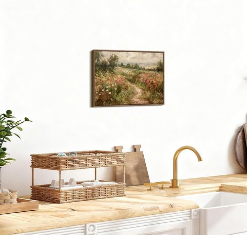 خمر مؤطرة قماش جدار الفن البلد الطبيعة المناظر الطبيعية زهرة برية اللوحة طباعة مزرعة زهرة صورة جدار ديكور الأعمال الفنية الحديثة لغرفة المعيشة غرفة نوم الحمام Cottagecore ديكور المنزل 12x16 " in Kuwait