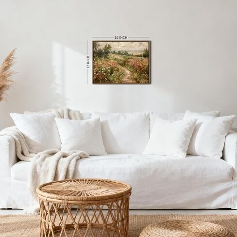 خمر مؤطرة قماش جدار الفن البلد الطبيعة المناظر الطبيعية زهرة برية اللوحة طباعة مزرعة زهرة صورة جدار ديكور الأعمال الفنية الحديثة لغرفة المعيشة غرفة نوم الحمام Cottagecore ديكور المنزل 12x16 " in Kuwait