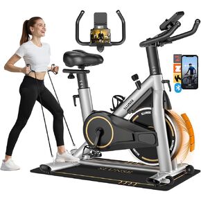 Exercise Bike, Adjustable Magnetic Resistance Brake Stationary Bikes for Home, Quiet Indoor Cycling Bike with Upgraded Seat Cushion, Digital Monitor & Phone Mount, 350lbs Weight Capacity in Kuwait