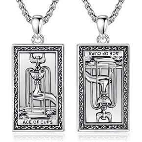 بطاقة التارو السماوية قلادة مربع قلادة القلائد التارو قلادة خمر تميمة الحظ قلادة عيد الميلاد هدايا عيد الميلاد للنساء الرجال للجنسين in Kuwait