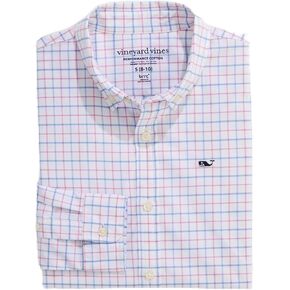 Vineyard Vines Boys' Boys' Morada Bay Tattersall Performance Cotton Shirt in Saudi Arabia
