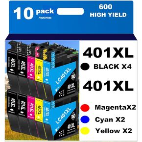 LC401XL Ink Cartridges for Brother Printer Compatible for Brother LC401 Ink Cartridges for Brother MFC-J1010DW MFC-J1012DW MFC-J1170DW Printer 10 Pack (4 Black, 2 Cyan, 2 Magenta, 2 Yellow) in Saudi Arabia