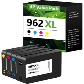 خراطيش حبر 962XL بديلة لحزمة كومبو خراطيش الحبر HP 962XL 962 XL تعمل لطابعة Officejet Pro 9015e 9010 9025e 9015 9025 9018e 9025e 9020 (4 عبوات) in Kuwait