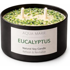 Aqua MARR Handcrafted Lavender Soy Wax Candle, 8 oz, Black Metallic Container with Dried Flowers. in Saudi Arabia