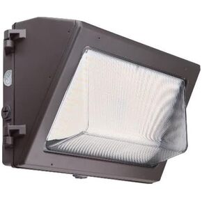 55W LED Emergency Wall Pack Light - Semi Cutoff - Glass Lens - Built in Emergency Back up - 120 Minutes Battery Backup- Forward Throw - DLC Listed in Kuwait