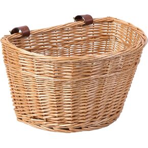 Wicker Front Cargo Bike Basket - Perfect for Riders of All Ages and Genders - for Beach Cruiser, Stationary Bike, E-Bike, or Road Bike with Stylish Faux Leather Straps in Saudi Arabia