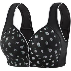 حمالات صدر لاسلكية للنساء الأكبر سنًا، إغلاق أمامي، تغطية كاملة، حمالة صدر للإغلاق، حمالة صدر بدون سلك مع دعم in Kuwait