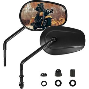 مرايا مقود الدراجة النارية - مرايا رؤية خلفية ذات جذع طويل مدبب من الكروم متوافقة مع Sportster 1200 883 Road King Street Electra Glide Dyna Softail Road Glide 1982-2025 in Kuwait