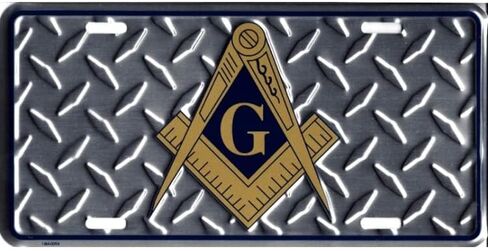 Masonic Diamond Plate Metal License Plate in Saudi Arabia