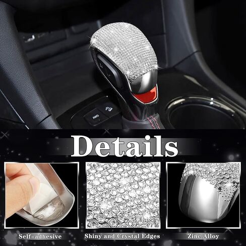 TOMALL Bling Gear Shift Knob Cover Compatible with Chevy Equinox Malibu XL Shifter Panel Cover Trailblaze Blazer Shift Gear Lever Cover Trim Crystal Bling Decorations for Car Interior Accessories in Saudi Arabia