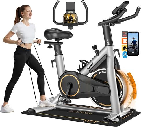 Exercise Bike, Adjustable Magnetic Resistance Brake Stationary Bikes for Home, Quiet Indoor Cycling Bike with Upgraded Seat Cushion, Digital Monitor & Phone Mount, 350lbs Weight Capacity in Kuwait