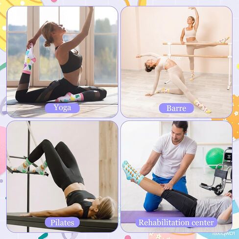 6 Pairs Easter Pilates Socks for Women Novelty Socks Non-slip Grippy Yoga Gift Supplies for Dance Workout in Saudi Arabia