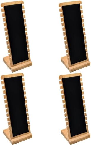 4 عبوات من ألواح الخيزران والمجوهرات وقلادات لوحات العرض على الطاولة (أسود) in Kuwait