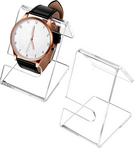 2 PCS Watch Stand, Clear Acrylic Watch Display Stand Single Bracelet Holder Stands Lightweight Bracelet Holder for Men Women Home Office Desk Bedroom Watches Jewelry Decor in Saudi Arabia