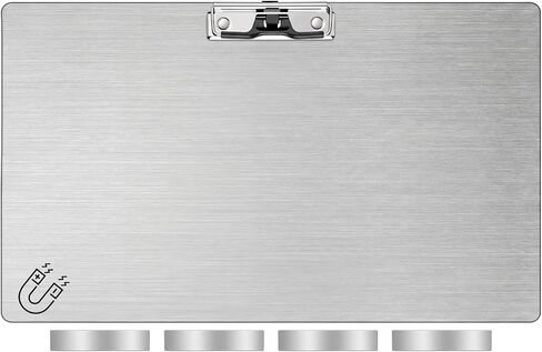 Seajan 1 Pack Stainless Steel Magnetic Clipboards with 304 Low Profile Clip Metal Magnetic Clipboards Stainless Steel A4 Letter Size Document Holder for Office Fridge Recipe Splints (12.5x9inch) in Saudi Arabia