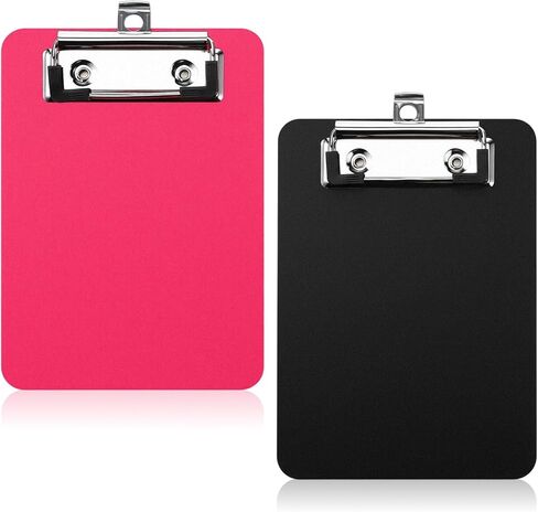 2 Pcs Mini Plastic Clipboard 4 x 6 Inch Small Notepads Clip Board A6 Portable Pocket Clipboards with Retaining Clips 2 Colors Black Rose Red Memo Pads for Offices Receipt Pocket Lists in Saudi Arabia