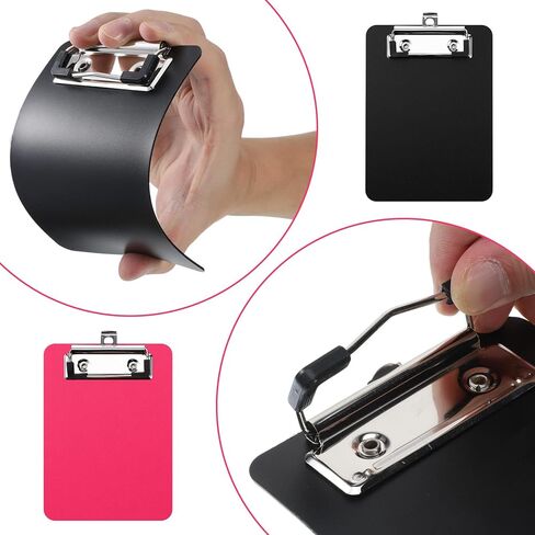 2 Pcs Mini Plastic Clipboard 4 x 6 Inch Small Notepads Clip Board A6 Portable Pocket Clipboards with Retaining Clips 2 Colors Black Rose Red Memo Pads for Offices Receipt Pocket Lists in Saudi Arabia