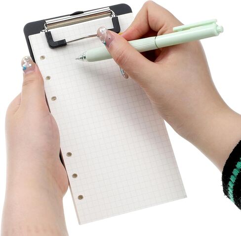 2 Pcs Mini Plastic Clipboard 4 x 6 Inch Small Notepads Clip Board A6 Portable Pocket Clipboards with Retaining Clips 2 Colors Black Rose Red Memo Pads for Offices Receipt Pocket Lists in Saudi Arabia