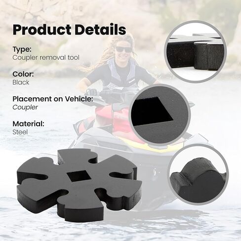 ASTROSYNC Coupler Removal Tool black Fit For Kawasaki Jet Ski 440 550 650 750 800 SX SS SYX SXi SXR STX 1976-2010 1/2 Drive Assisted Disassembly Project Between Coupling And Shaft in Saudi Arabia