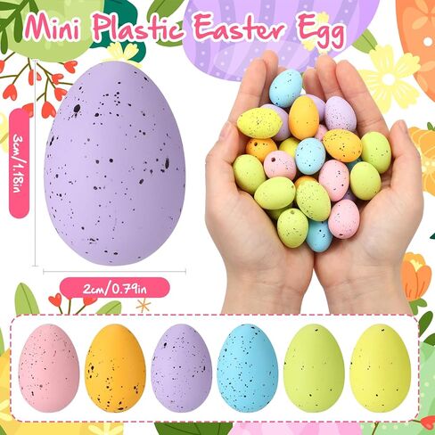 24 Pcs Easter Speckled Eggs 1.2 inches Plastic Speckled Eggs Bowl and Vase Filler Faux Chicken Eggs for Crafts DIY Easter Party Decorations in Saudi Arabia