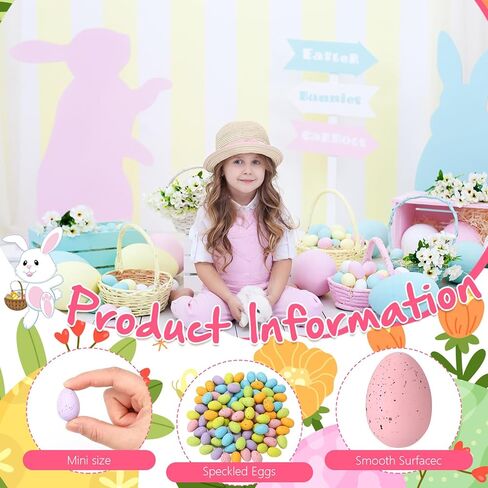 24 Pcs Easter Speckled Eggs 1.2 inches Plastic Speckled Eggs Bowl and Vase Filler Faux Chicken Eggs for Crafts DIY Easter Party Decorations in Saudi Arabia