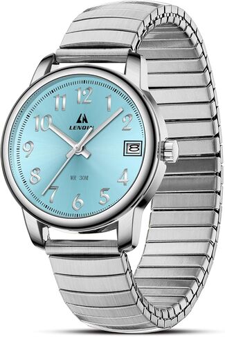 LN LENQIN Ladies Watches Womens Watch Stainless Steel Analog Quartz Watches for Women Waterproof Easy Reader Women's Wrist Watch with Date Expansion Band in Saudi Arabia