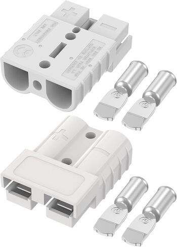 موصل أندرسون 350 أمبير 600 فولت توصيل/فصل سريع للبطارية لكابلات 2/0-4/0 AWG، قابس أندرسون للونش، المقطورة، RV، رافعة شوكية (أحمر، 4 قطع) in Saudi Arabia