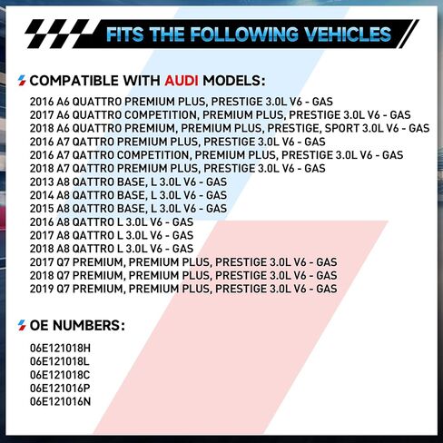 06E121018H مضخة مياه المحرك مع استبدال موصل الفراغ لـ 3.0T Audi A6 A7 A8 Q7 Q8 Quattro 3.0L V6 Cyl 2015-2019 Q7 S5 N802590 N802600 06E121018C 06E121018L,OE#06E121016P in Kuwait